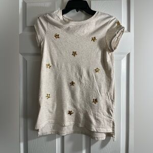 Cream T-Shirt with Gold Star Accents